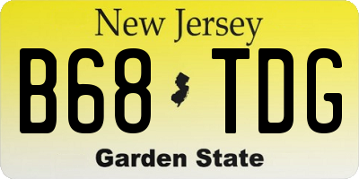 NJ license plate B68TDG