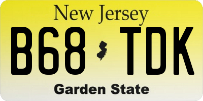 NJ license plate B68TDK