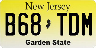 NJ license plate B68TDM