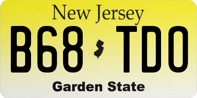 NJ license plate B68TDO