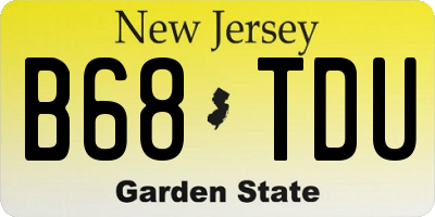 NJ license plate B68TDU