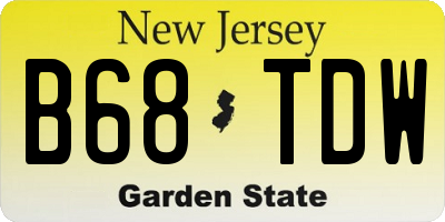 NJ license plate B68TDW