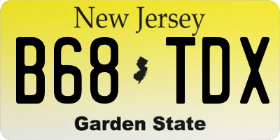 NJ license plate B68TDX
