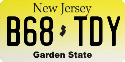 NJ license plate B68TDY