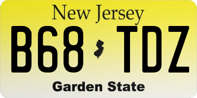 NJ license plate B68TDZ