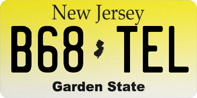 NJ license plate B68TEL