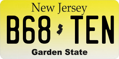 NJ license plate B68TEN