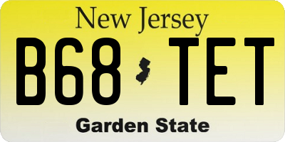 NJ license plate B68TET