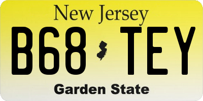 NJ license plate B68TEY