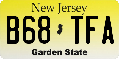 NJ license plate B68TFA