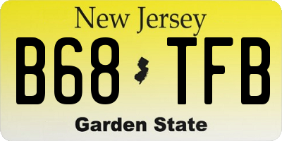 NJ license plate B68TFB