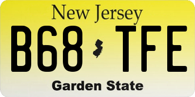 NJ license plate B68TFE