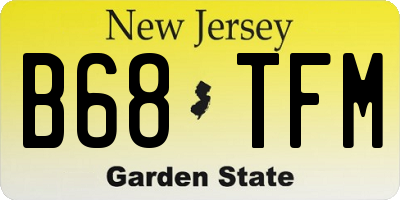 NJ license plate B68TFM