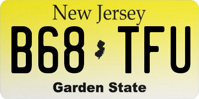 NJ license plate B68TFU