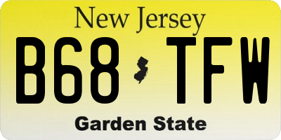 NJ license plate B68TFW