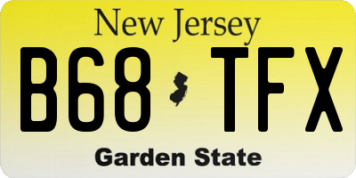 NJ license plate B68TFX