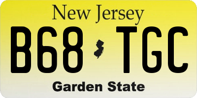 NJ license plate B68TGC