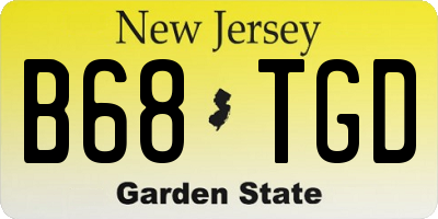 NJ license plate B68TGD
