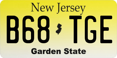 NJ license plate B68TGE