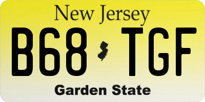 NJ license plate B68TGF