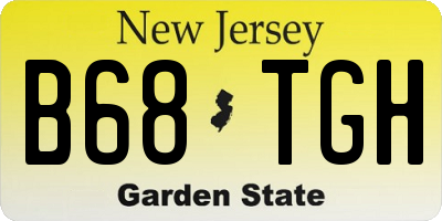 NJ license plate B68TGH