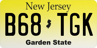 NJ license plate B68TGK