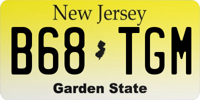NJ license plate B68TGM