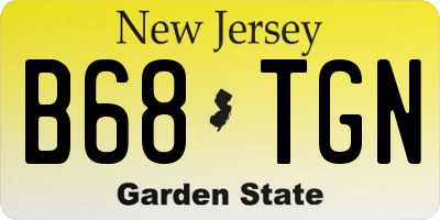 NJ license plate B68TGN