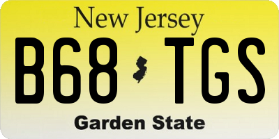 NJ license plate B68TGS