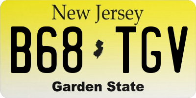 NJ license plate B68TGV