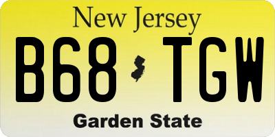NJ license plate B68TGW