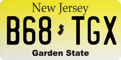 NJ license plate B68TGX