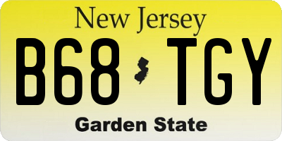 NJ license plate B68TGY