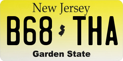 NJ license plate B68THA