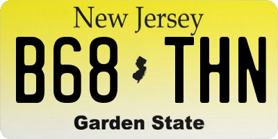 NJ license plate B68THN
