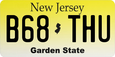 NJ license plate B68THU