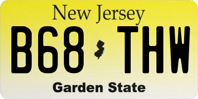 NJ license plate B68THW