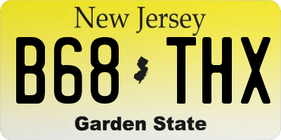 NJ license plate B68THX