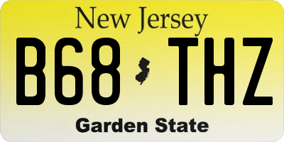 NJ license plate B68THZ