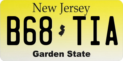 NJ license plate B68TIA