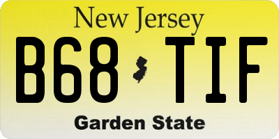 NJ license plate B68TIF