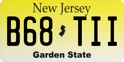 NJ license plate B68TII