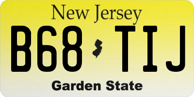 NJ license plate B68TIJ