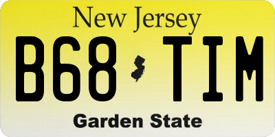 NJ license plate B68TIM