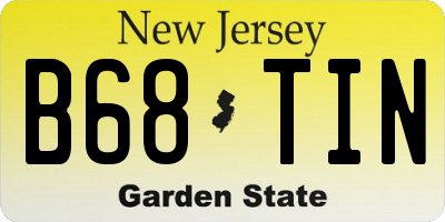 NJ license plate B68TIN