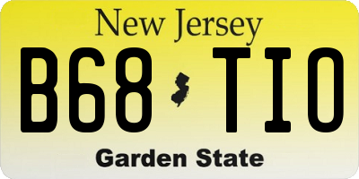 NJ license plate B68TIO