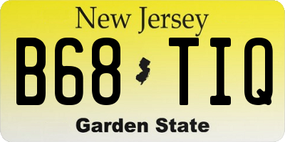 NJ license plate B68TIQ