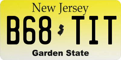 NJ license plate B68TIT