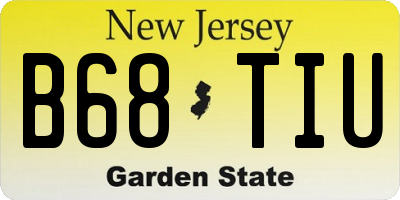 NJ license plate B68TIU