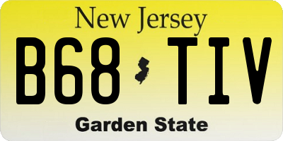 NJ license plate B68TIV